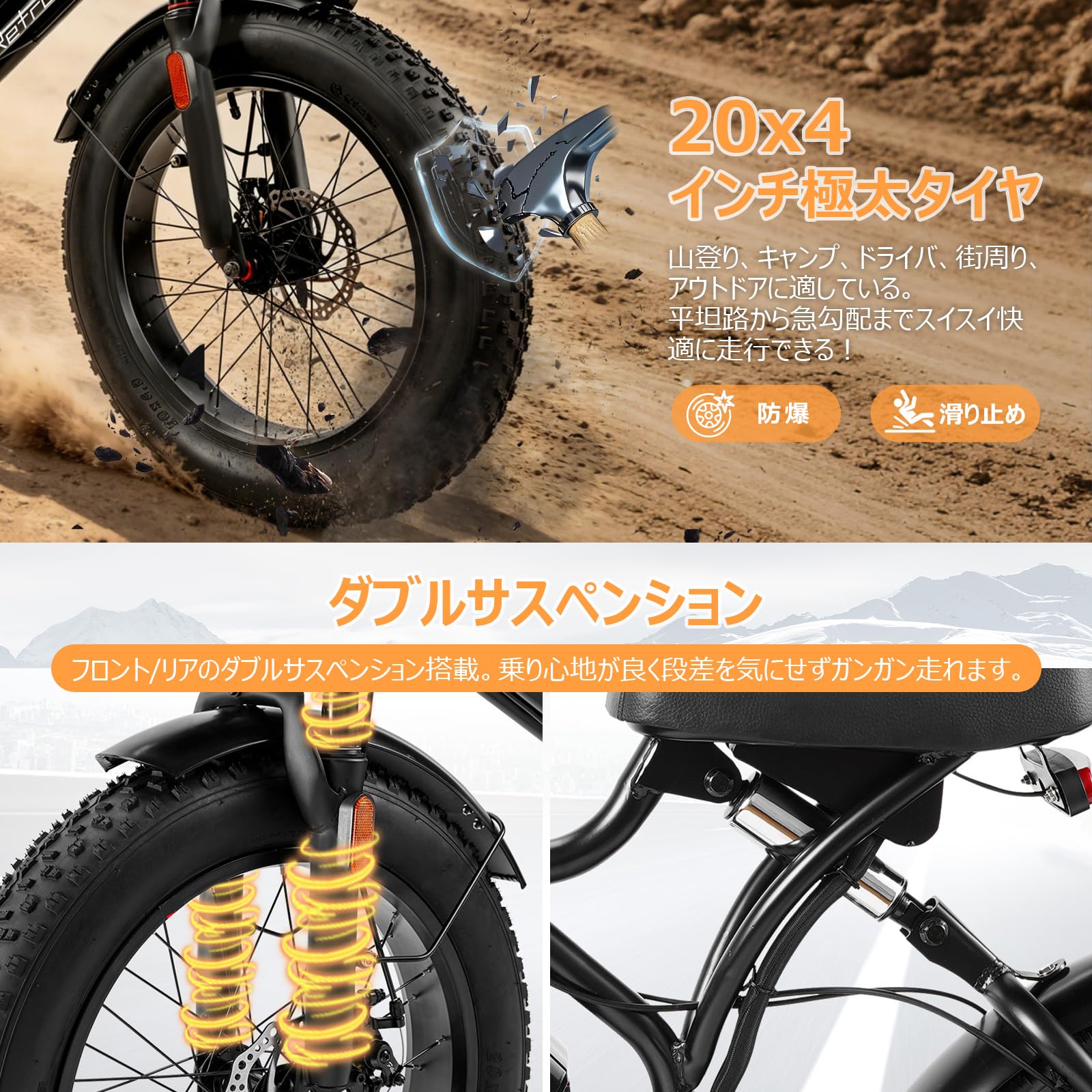 Amazon.co.jp: 自転車 20インチ 極太タイヤ レトロ調 ファットバイク
